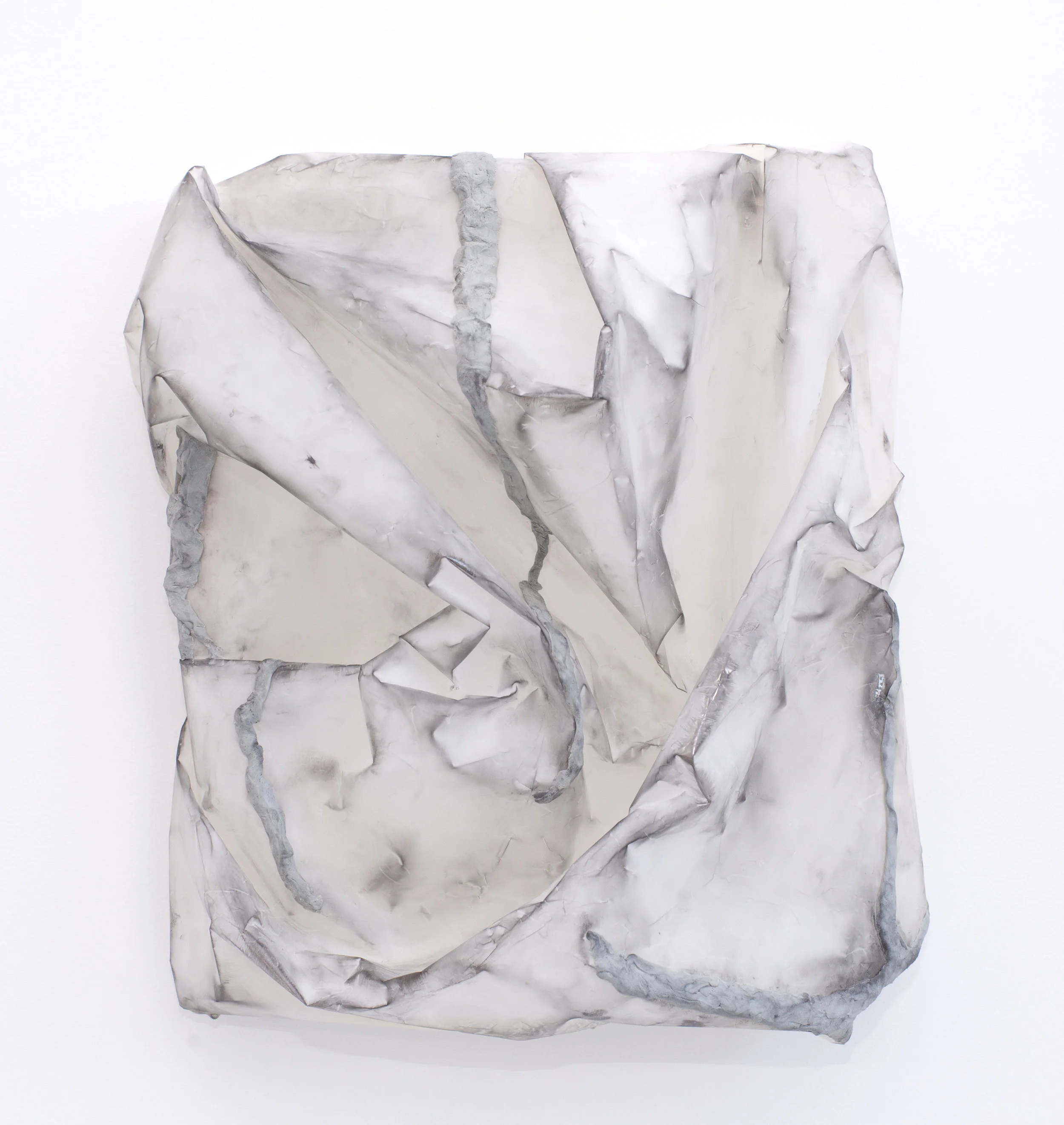 Lauren Seiden Coiled Wrap, 2016 Graphite and epoxy on mylar wrapped on frame 20 x 15.5 x 6 inches