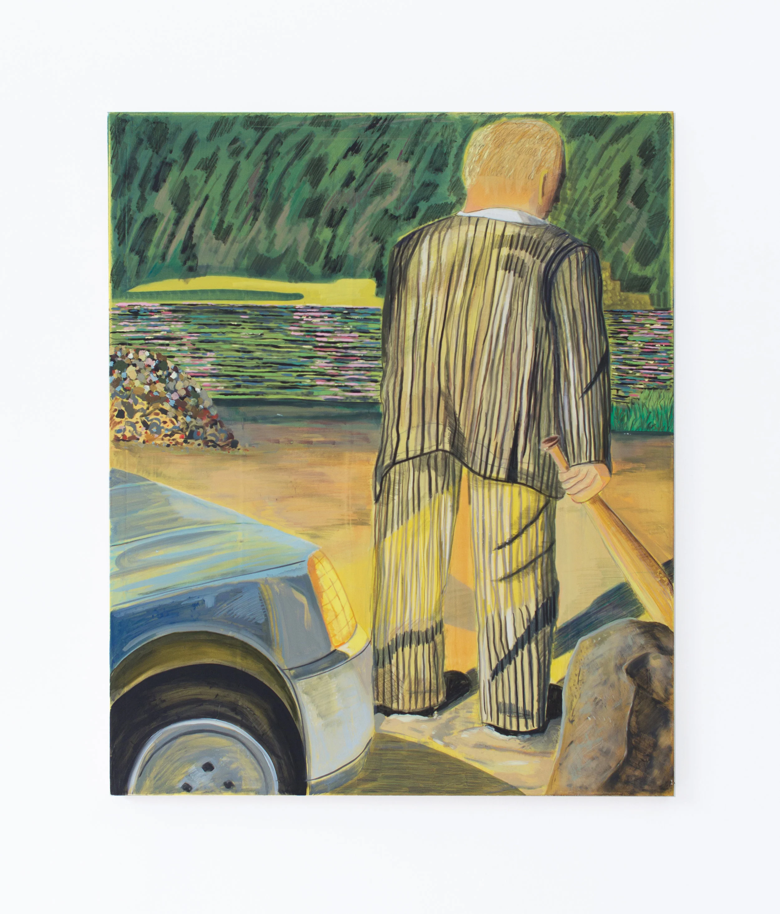 Dominic Musa Waiting for Dawn, 2017 Water-soluble crayon and oil on canvas 48 x 40 inches
