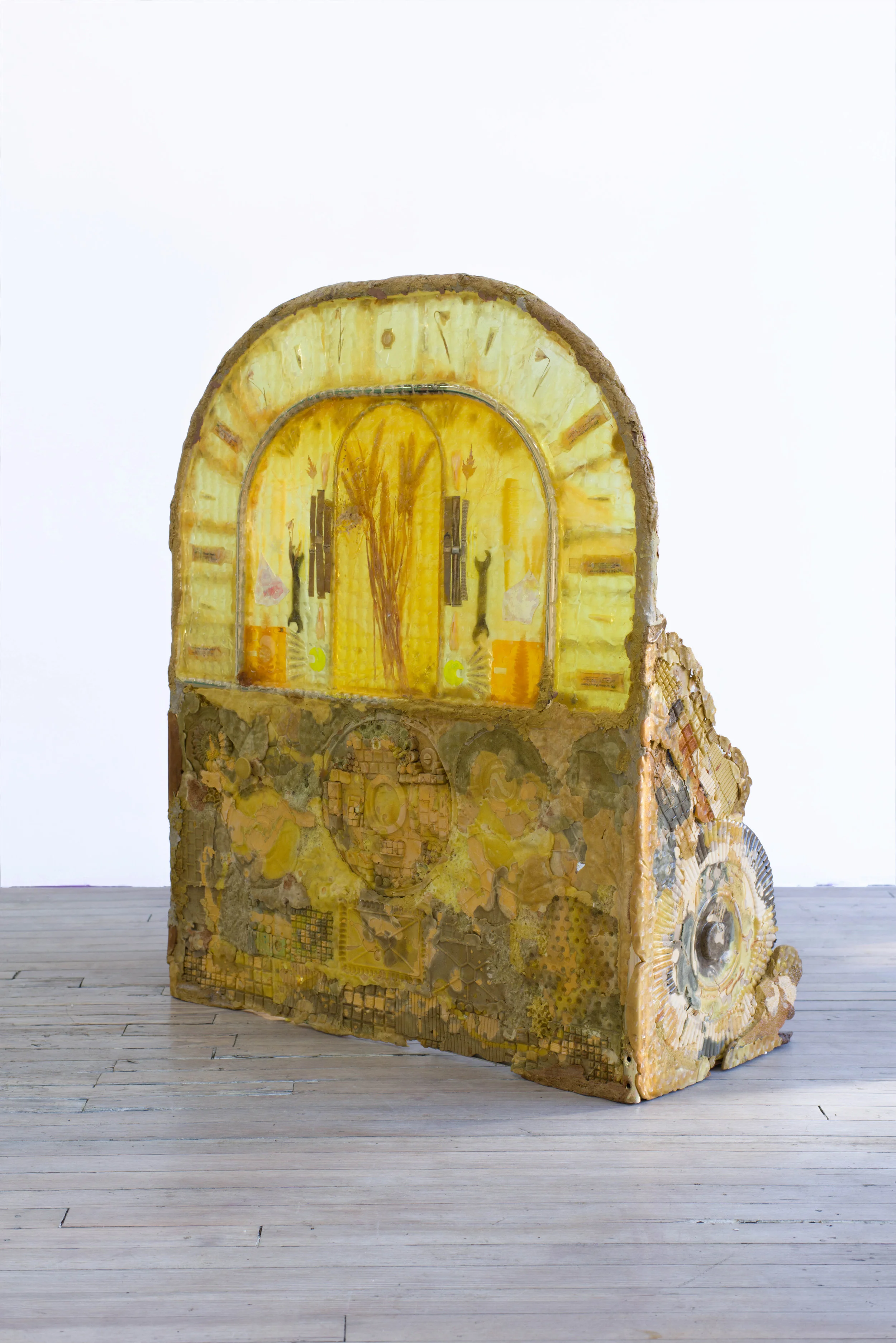 Amy Brener Omni-Kit (Harvest), 2016 Urethane resin and foam, pigment, plaster, found objects 46 x 37 x 12 inches