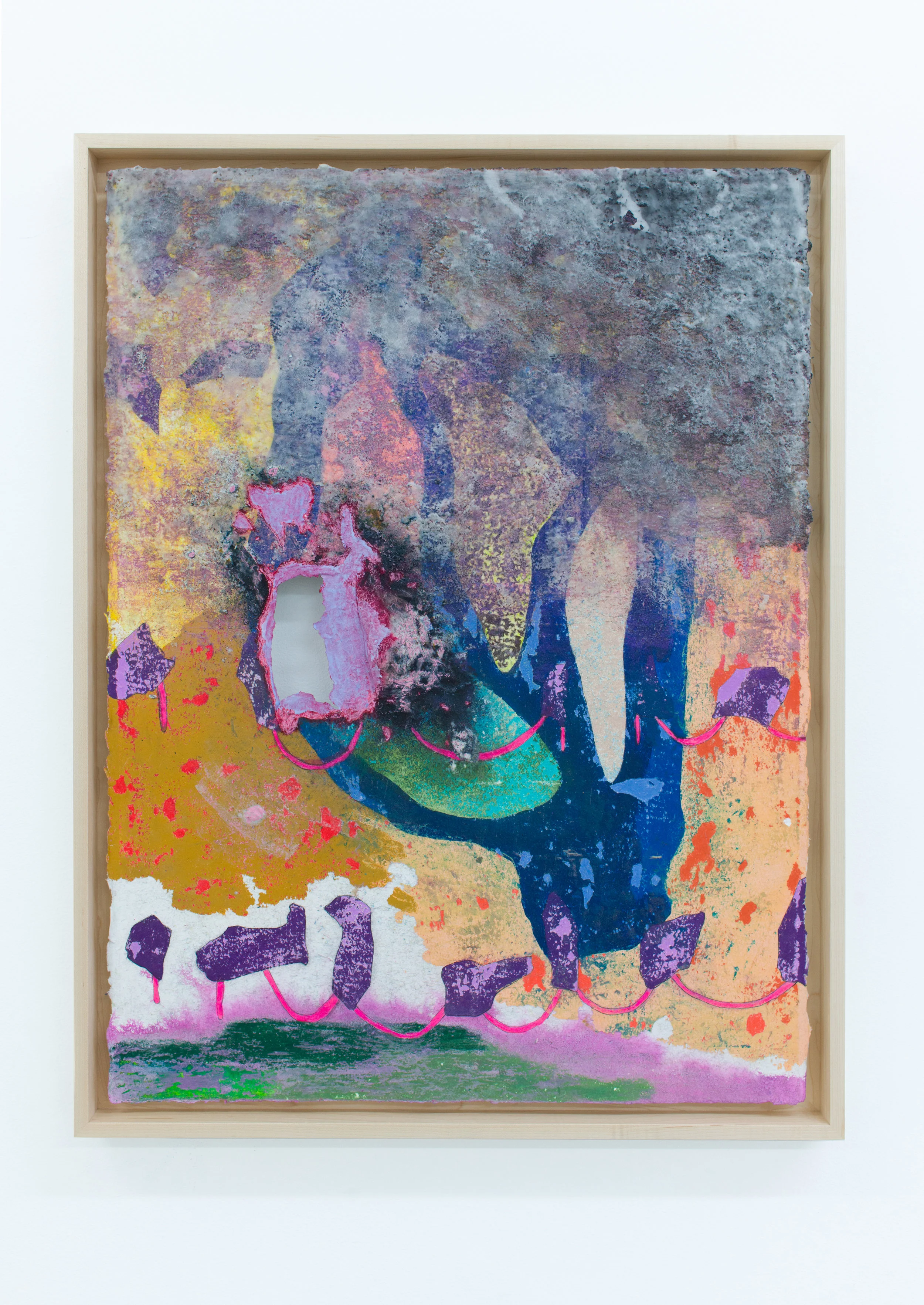 Mark Starling Desert Road Trip, 2018 Acrylic paint, pen, colored pencil, oil pastel, epoxy putty and wax on cotton rag paper 32 x 25 x 2 inches