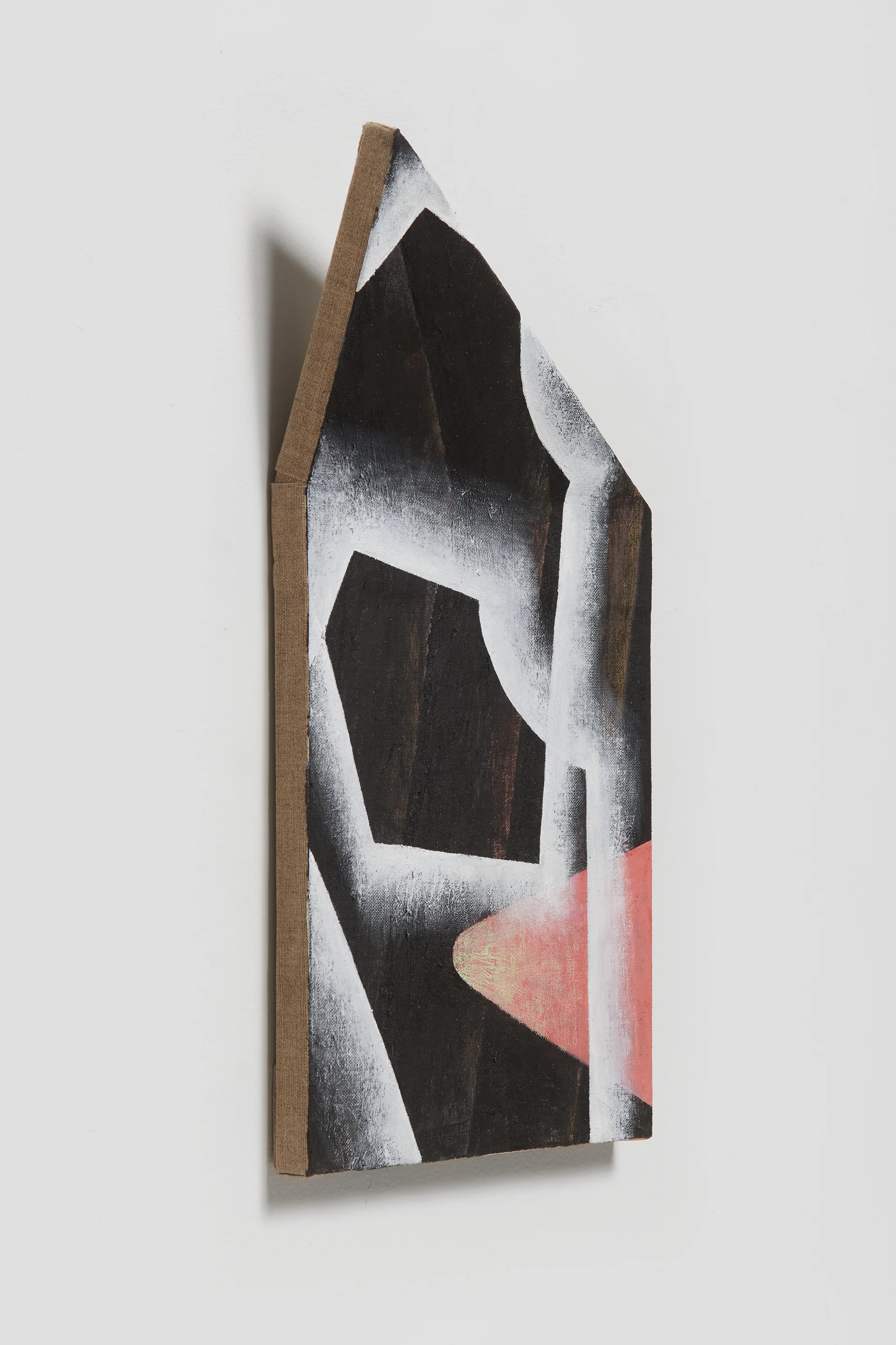 Ezra Tessler The Unreleyeable Organ , 2018 Oil and dirt on linen on shaped wood 17 x 9 x 3 inches