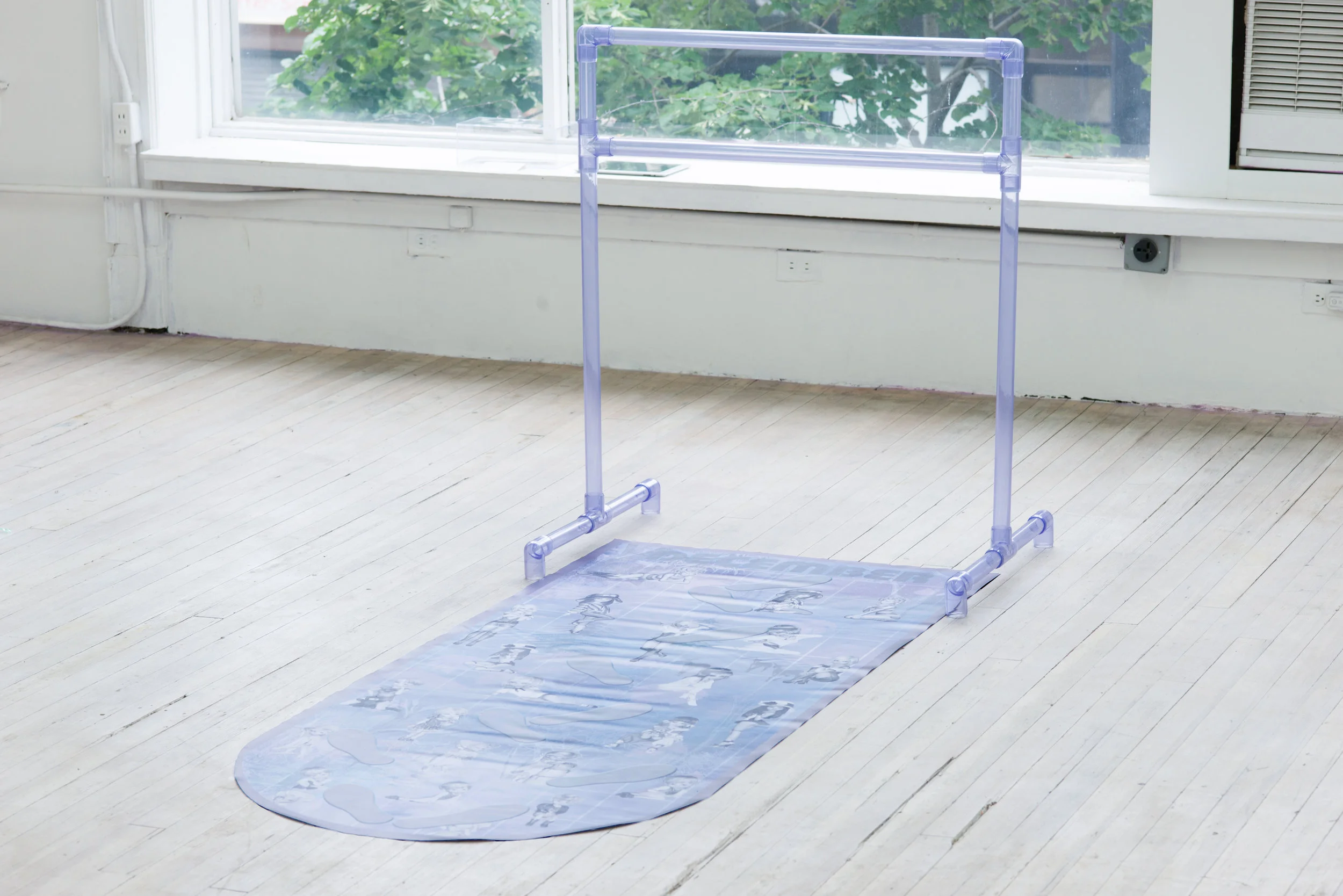 Flannery Silva December Dancerella, 2018 Vinyl mat, PVC pipe 85 x 35 x 41 inches