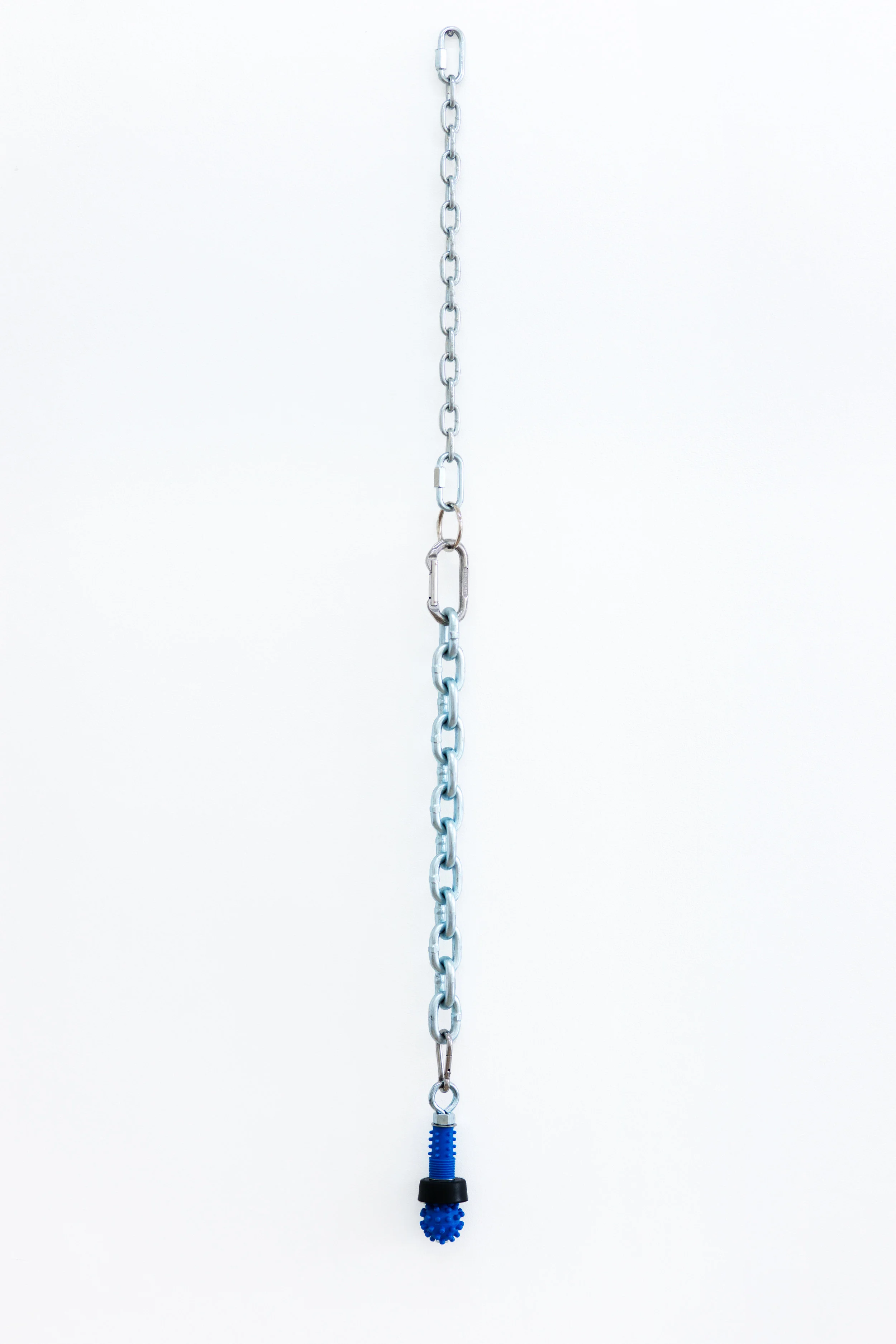 Michael Blake Ruff ‘n Tuff, 2018 Steel chain, carabiner, rubber, mixed hardware Dimensions variable