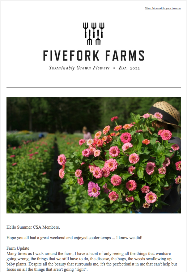 Sample Newsletter — FIVEFORK FARMS