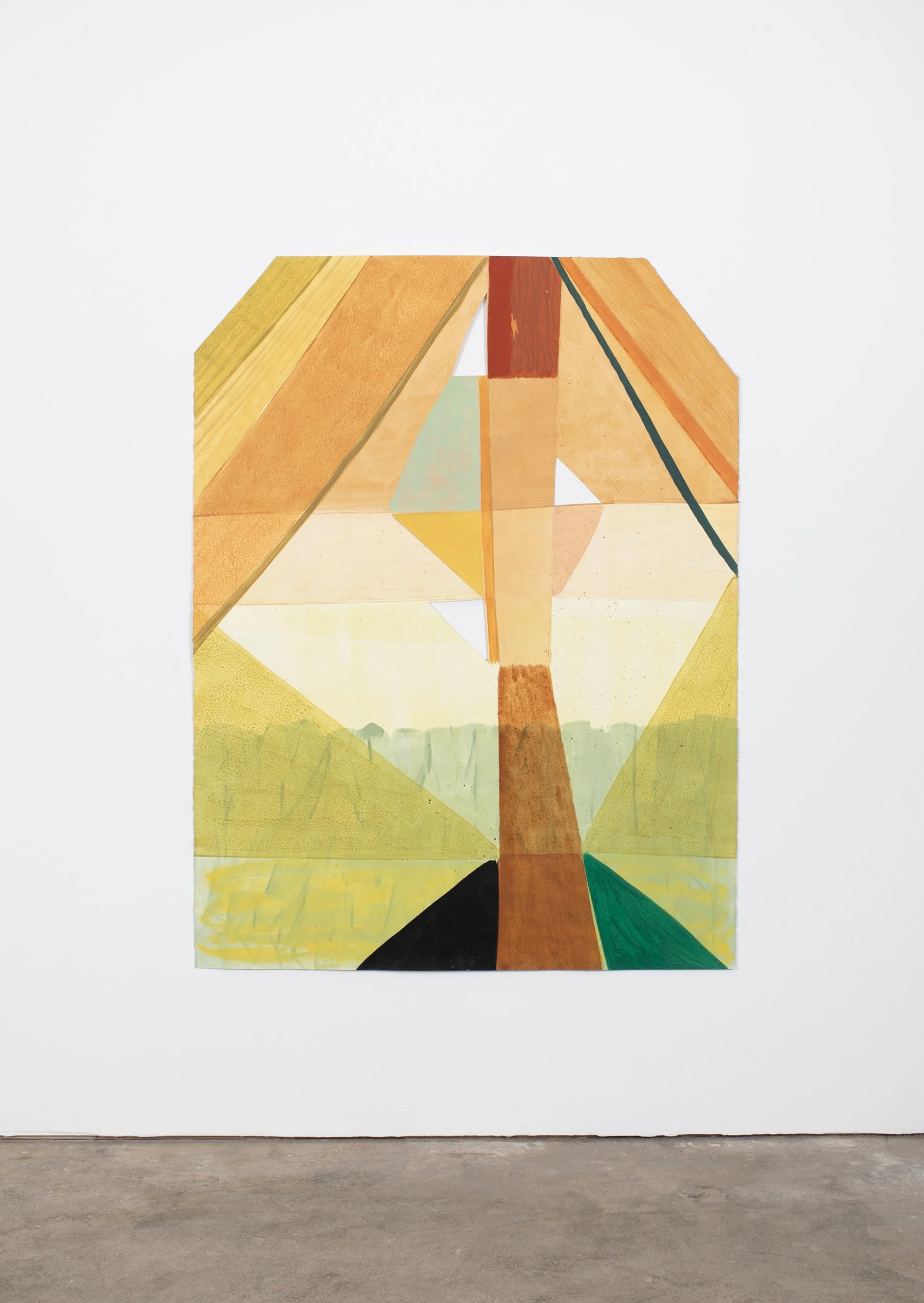  Faceted 26.1, 57”x42”, acrylic on paper with cutouts and collage, 2026 