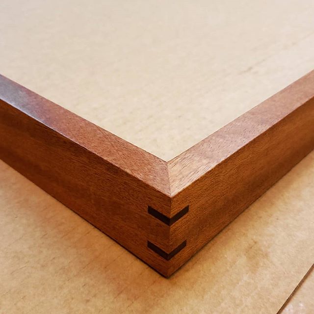 Sapele with Walnut splines. #picture #framing #woodworking