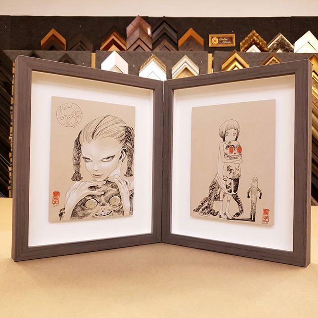 Junko drawings. #custompictureframing #pictureframing #art #drawing