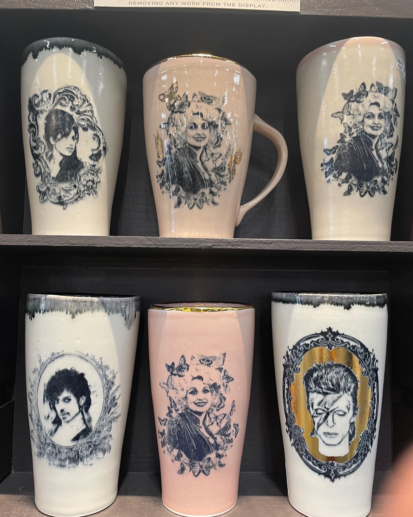 Restock at @marqueeasheville ! And the Dolly mug lasted less than a day before selling. Luckily I made 2 so I&rsquo;ll be adding gold to the 2nd one this week. It will be part of my online shop launch a week from today! Woohoo! 🎊 That&rsquo;s right 