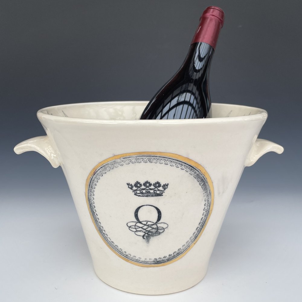 Ocean Seahorse Theme Wine Chiller — Belle Epoque Pottery