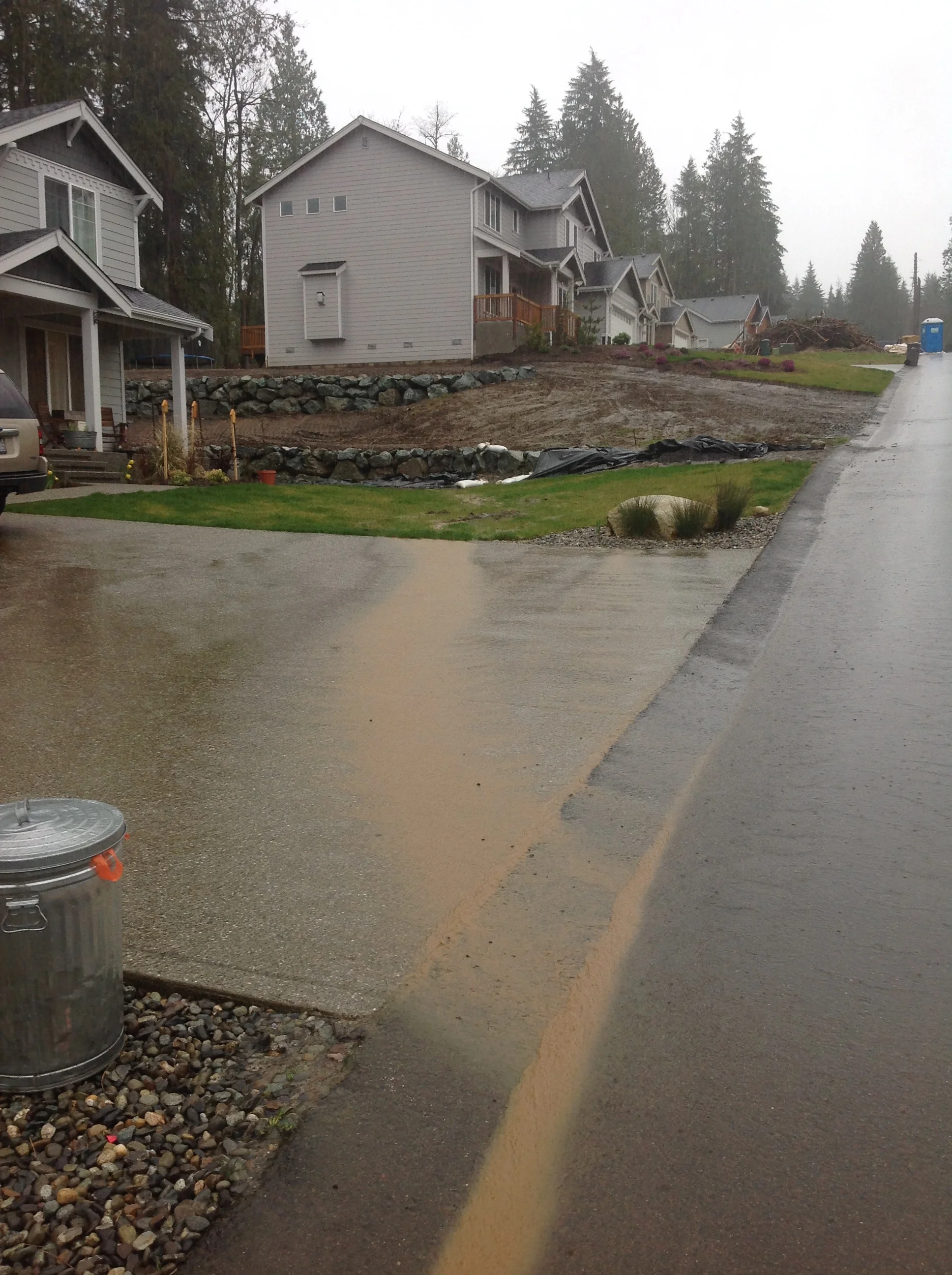 Photo of Stormwater runoff before project installation