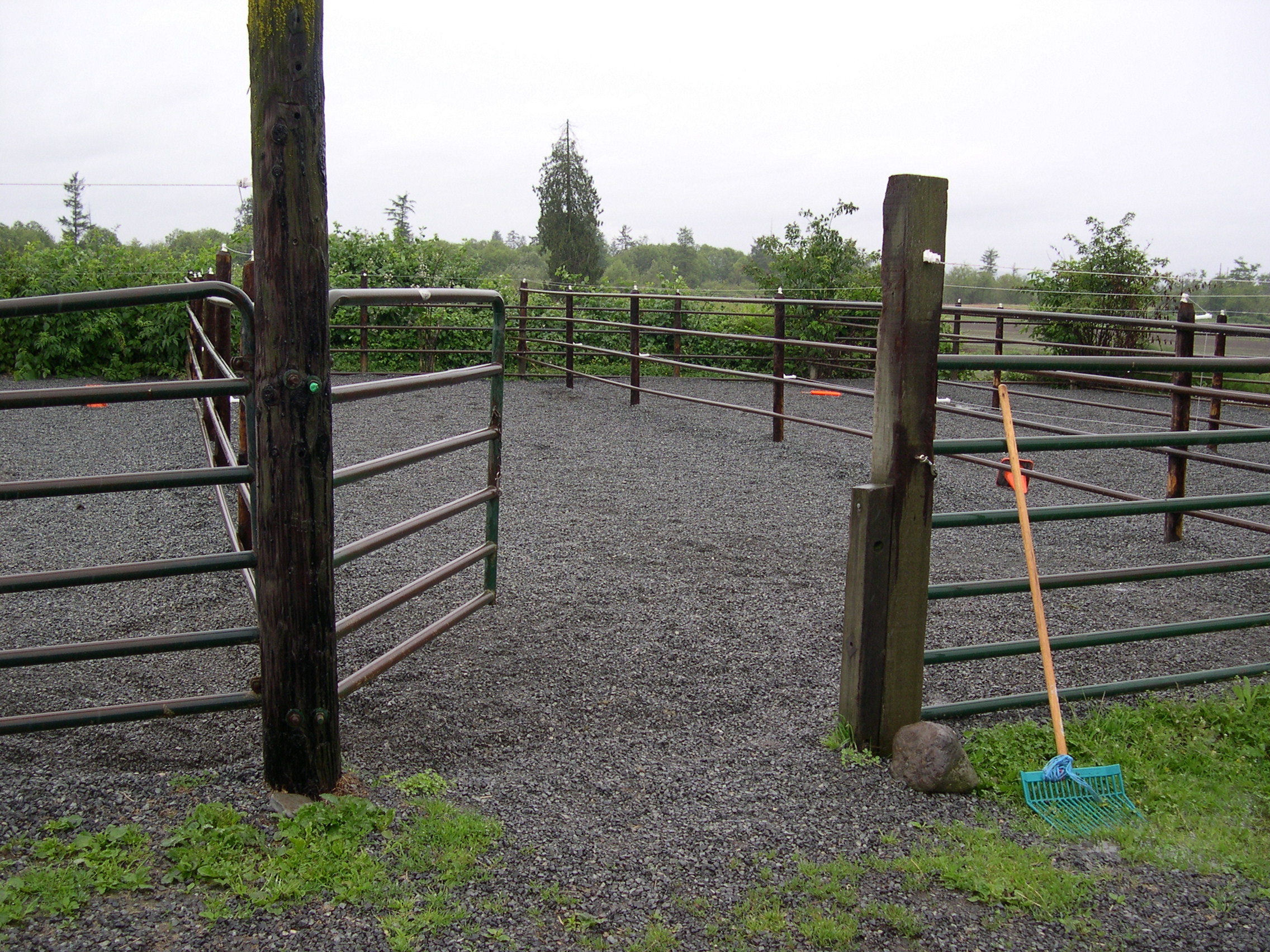 A heavy use area like the one above helps keep animals off soggy, wet pastures in the winter. This makes chores easier, protects their hooves and helps prevent compaction and over-use of pastures. Your pasture will recover much more quickly in the spring. 