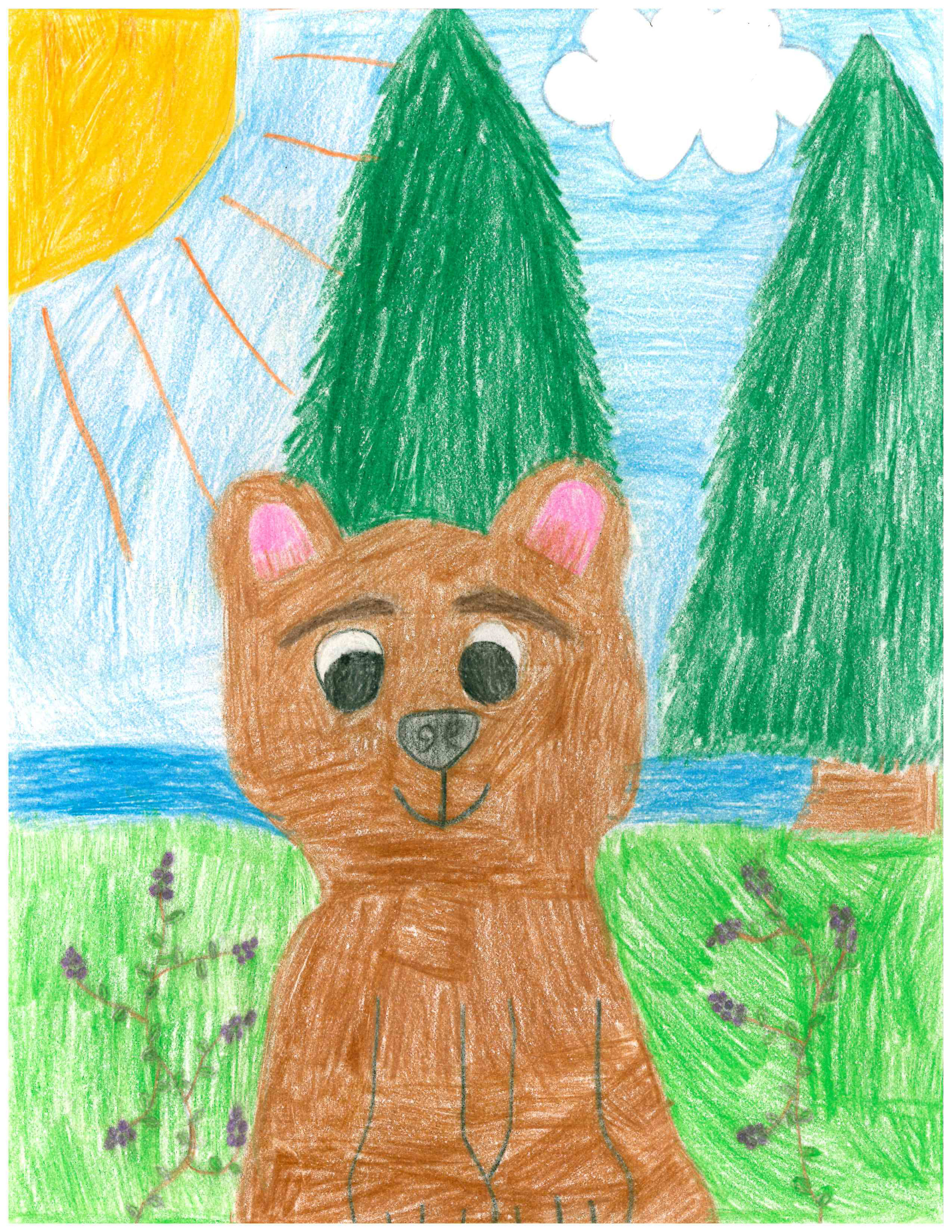 Huckle Bear by Genevieve Buck - 2nd Place - Grades K-2 (but really 3-5)