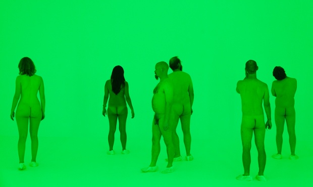 James Turrell’s 2014 work Virtuality Squared and participants of Stuart Ringholt’s piece: Preceded by a tour of the show by artist Stuart Ringholt, 6-8pm. (The artist will be naked. Those who wish to join the tour must also be naked. Adults only.) 2011-ongoing. Photograph: Christo Crocker/National Gallery of Australia