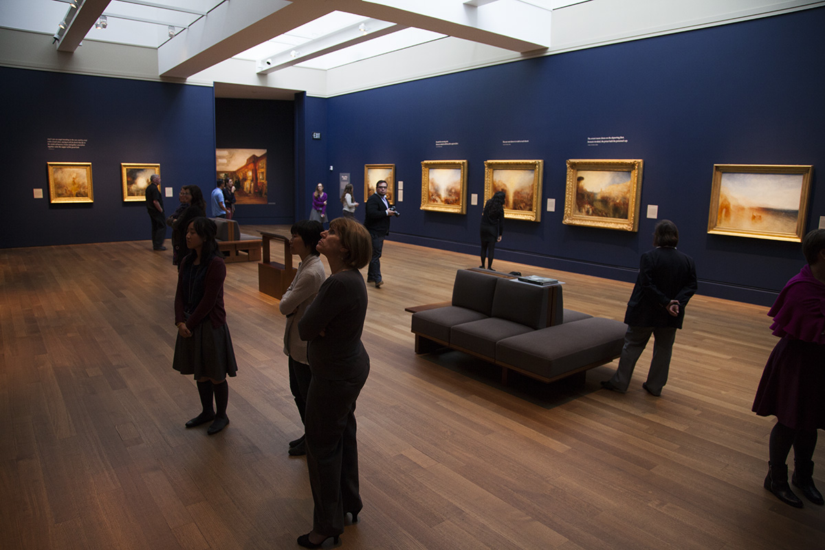 Installation view of J. M. W. Turner: Painting Set Free at the J. Paul Getty Museum at the Getty Center