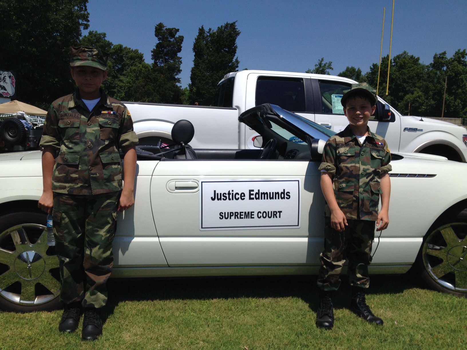 A few future service members watching the parade vehicle at the Thomasville Memorial Day Parade, 2014.