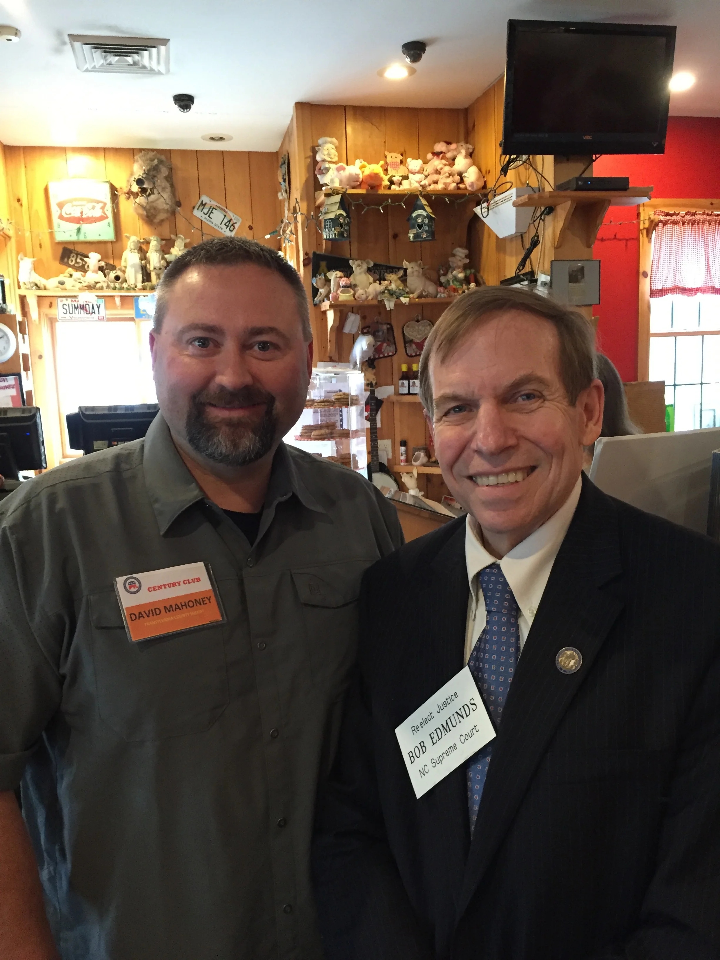 With Sheriff David Mahoney, Transylvania County.