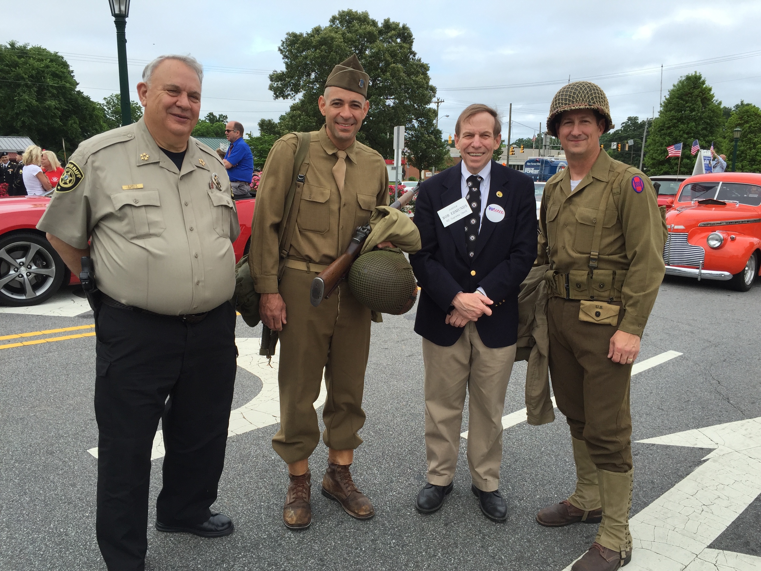 With Davidson County Sheriff David Grice at Thomasville Memorial Day parade, May 30, 2016.