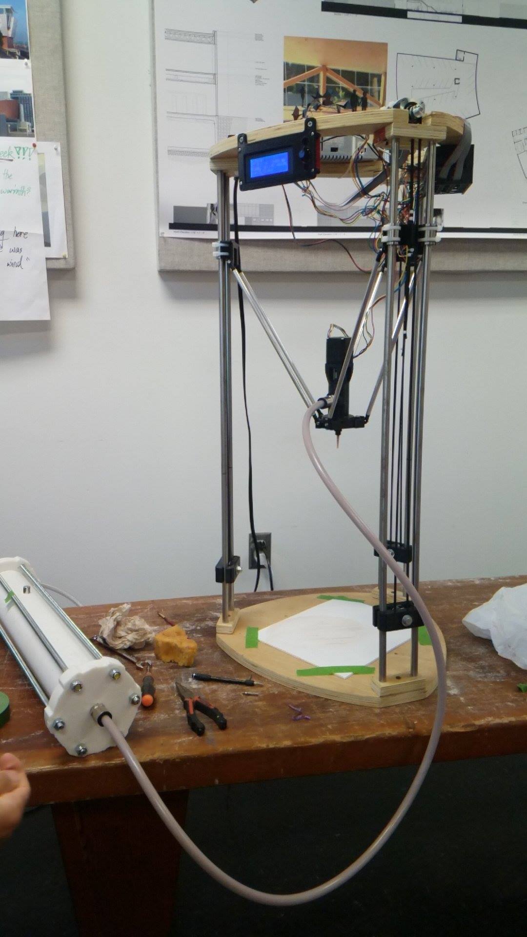 The all black color schemed 3D ceramic printer for Keith Van de Riet and KU Architecture