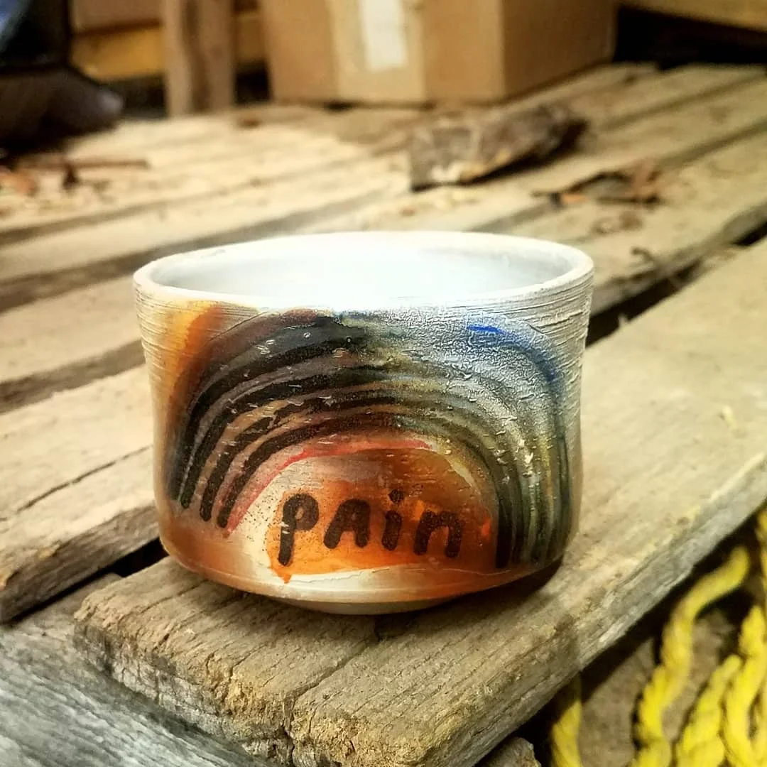 A painbow made it through the wood kiln and now lives with Conor Alwood.