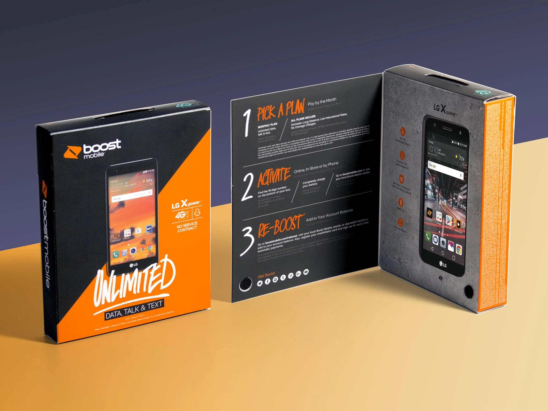 Sprint, Boost, Virgin Mobile package launch - Dec 2017 Swerve designed a new structural package for this family of phone brands. A fully paperboard package with a suite of modular internal trays to accommodate a wide range of smart-phones and accessories from different manufacturers with an outer sleeve carrying the brand and plan info.