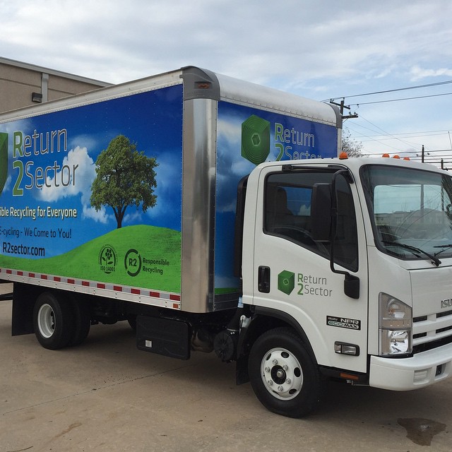 After! The first R2Sector truck - ready for onsite e-cycling in Austin, Texas!