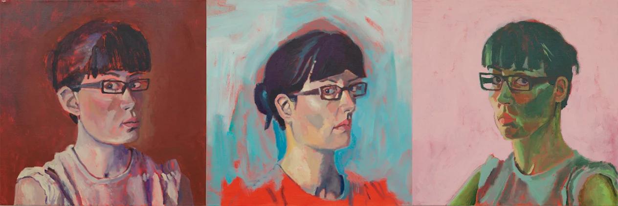 Self-Portrait 1, Self-Portrait 2, Self-Portrait 3 Acrylic on canvas 90 x 30 inches 2012