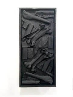 Bryce Zackery, Landscape (the camel feeds the caravan diptych), 2016 17.5 x 41.5 x 5inches, Polyurethane resin, and latex enamel paint