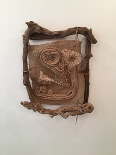 Bryce Zackery, Skoll, 2016 38x33x7, Driftwood, rope, and burlap