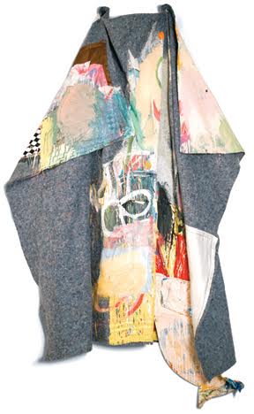 Alan Neider, " Blanket 6" ; Moving Blanket, Paint; 80 x 48 x 3 inches; 2015