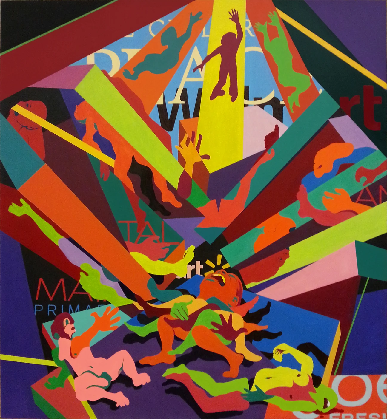 Rana Plaza in Savar: Death of a Thousand Workers , 2014, oil on canvas, 60 x 55 inches