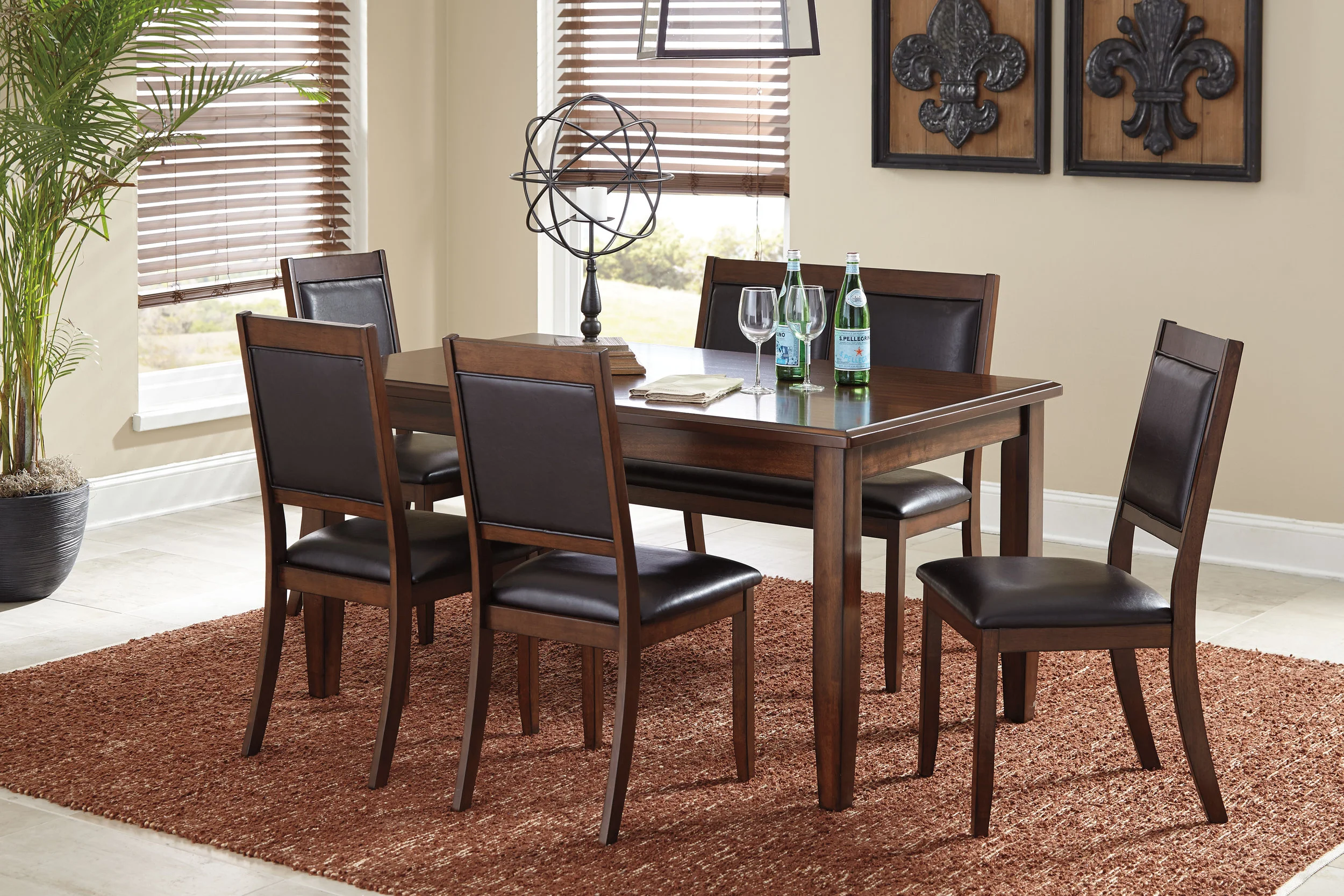 Ashley D395-325 6pc Meredy Dining Room Table Set