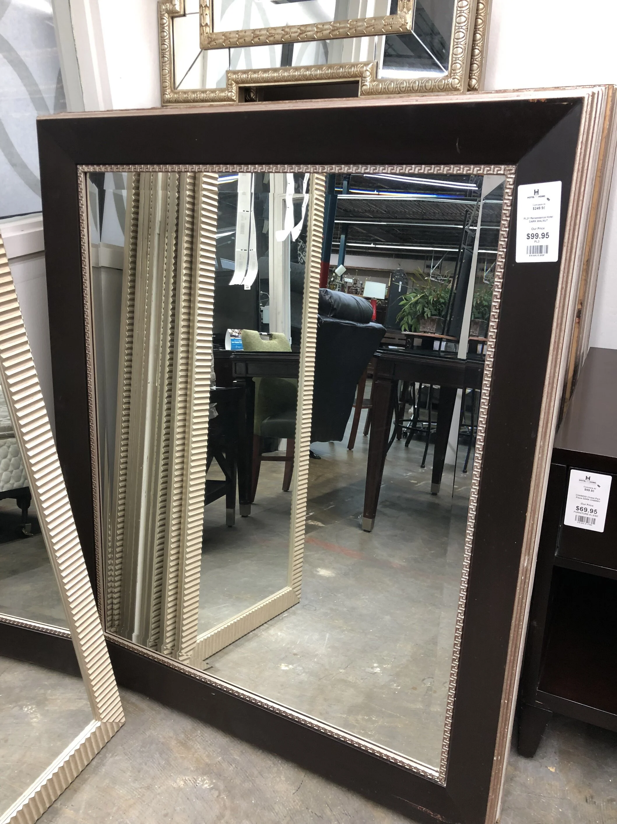 Sq Cherry wood mirror