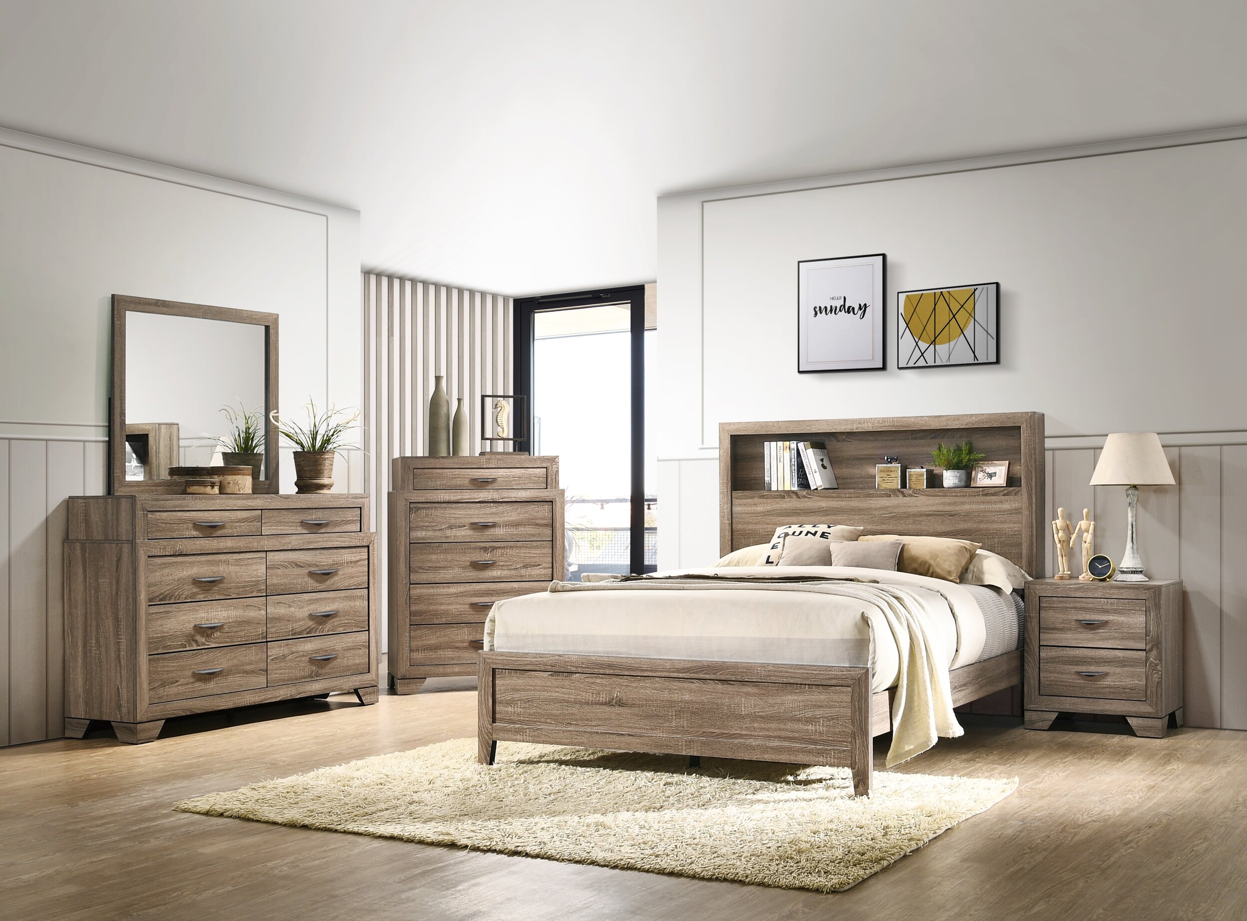 5pc Queen Washington Bedroom Collection