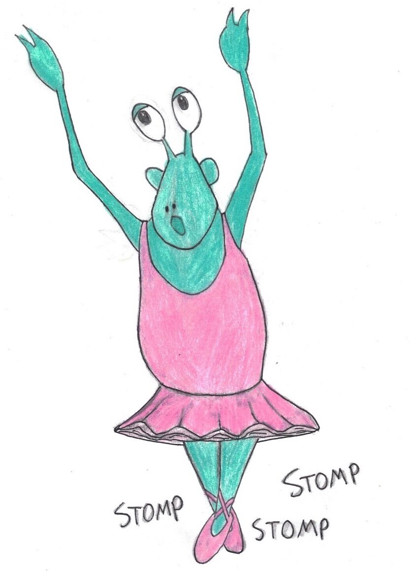 Illustration of a monster dancing ballet in a tutu.jpg