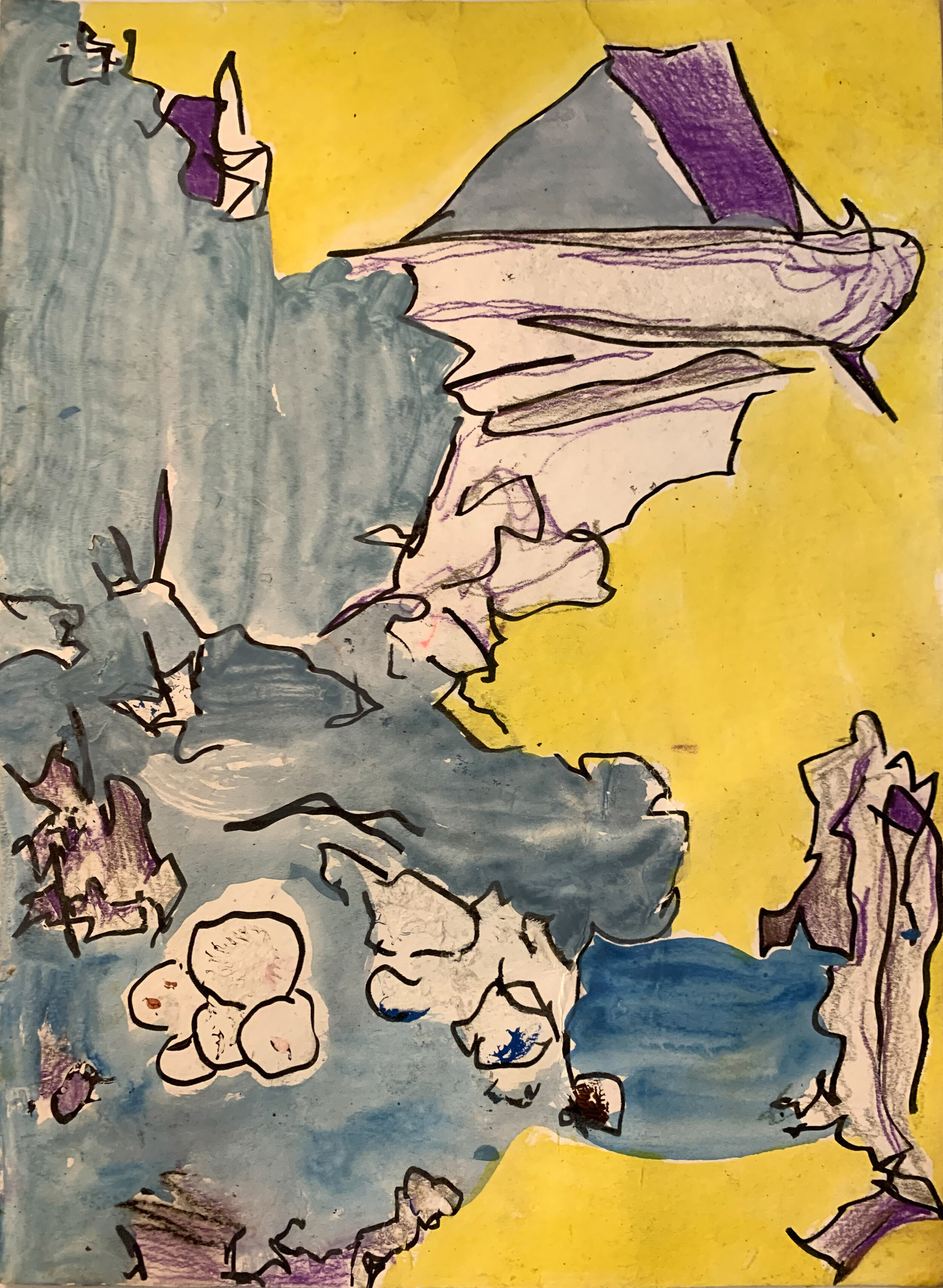 2015 acrylic, watercolor, ink, and pencil on primed paper 11 “ x 15 “