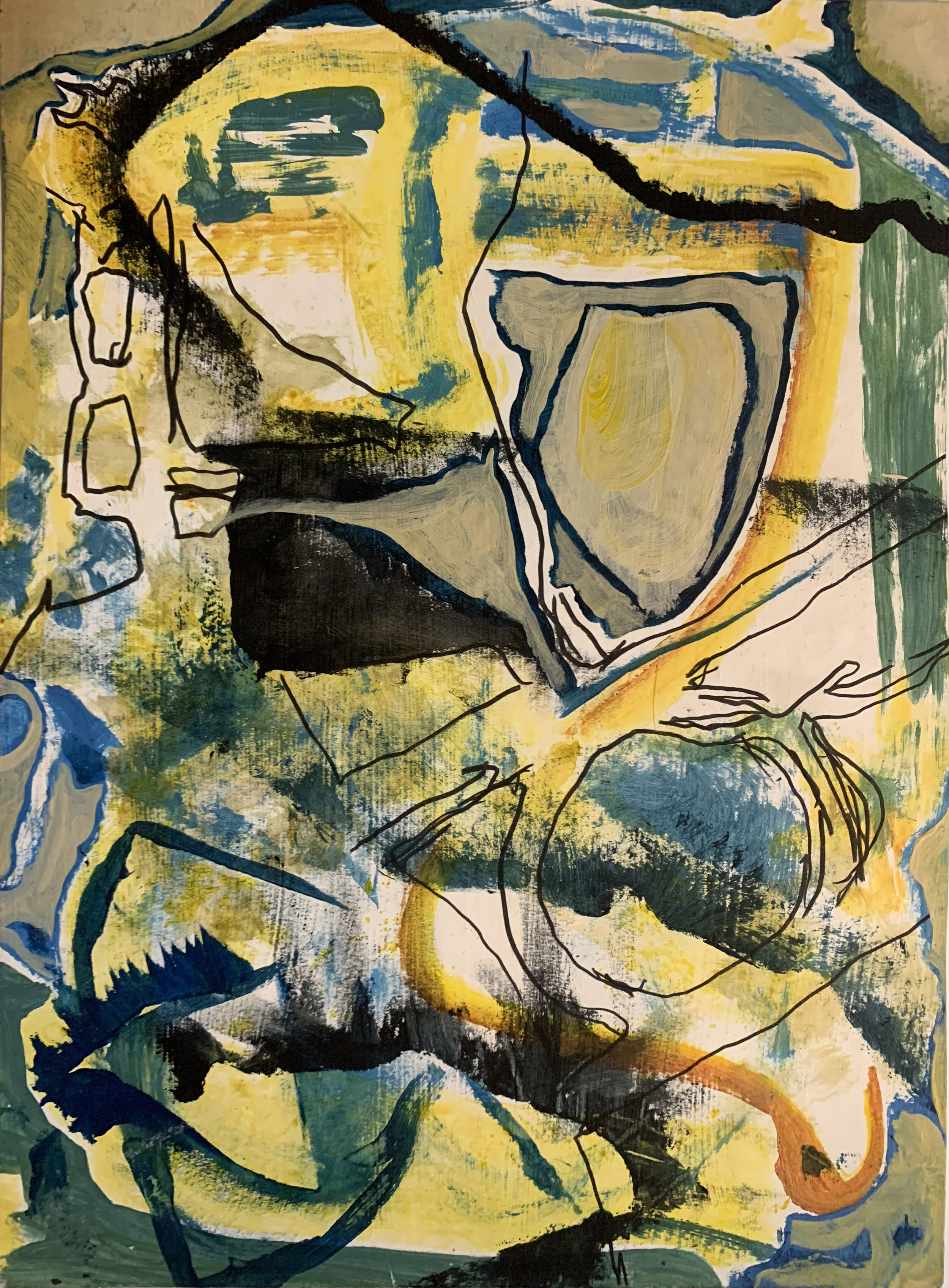 2015 acrylic, watercolor, ink, and pencil on primed paper 11 “ x 15 “