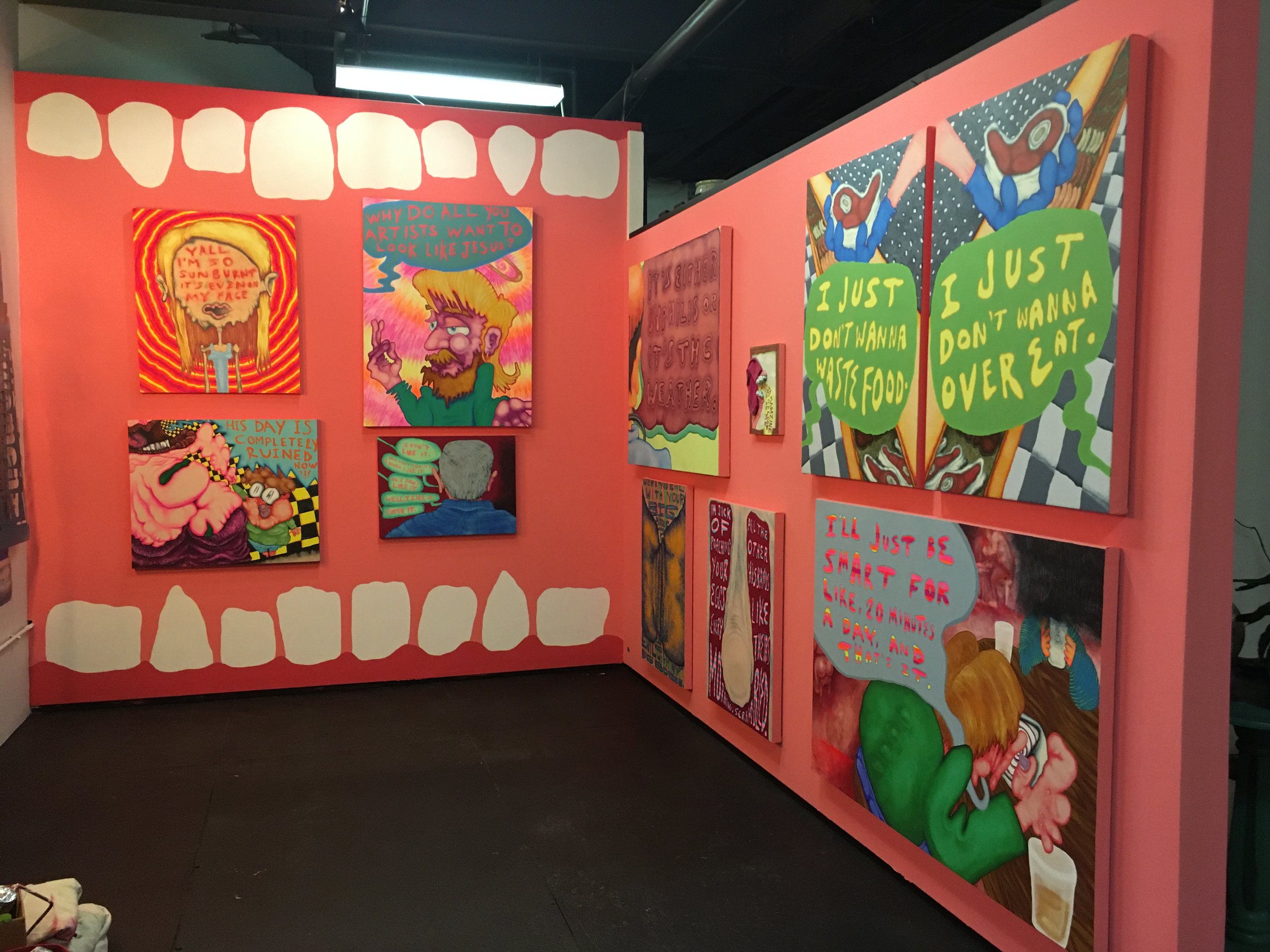  mouth mural for my solo show “Mediocre Confessions” at Studio 6 Gallery in 2023 