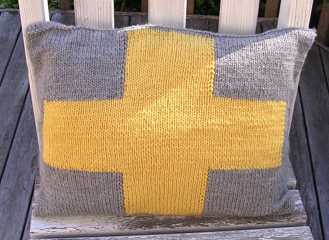 Yellow cross pillow