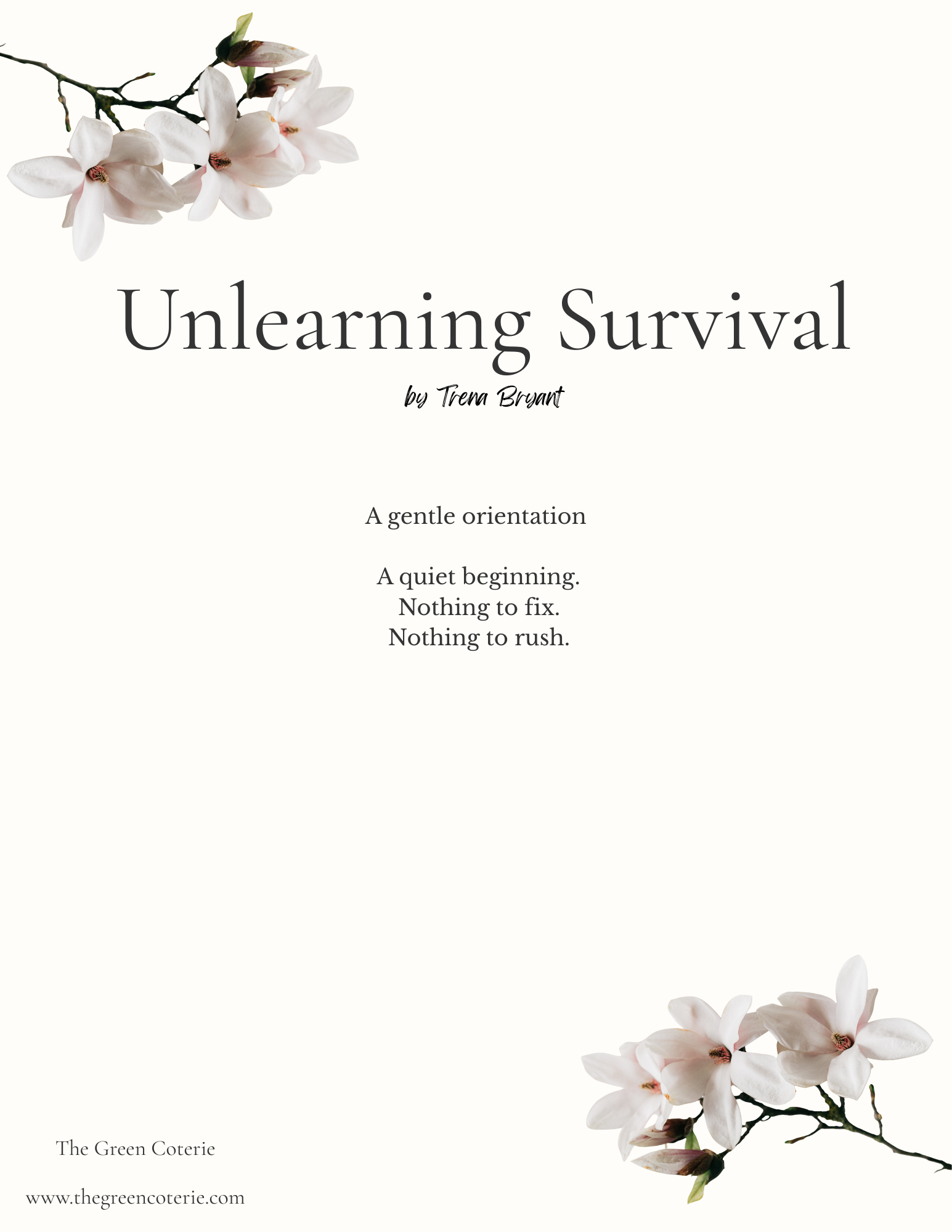 Unlearning Survival - A Reflective Digital Guide