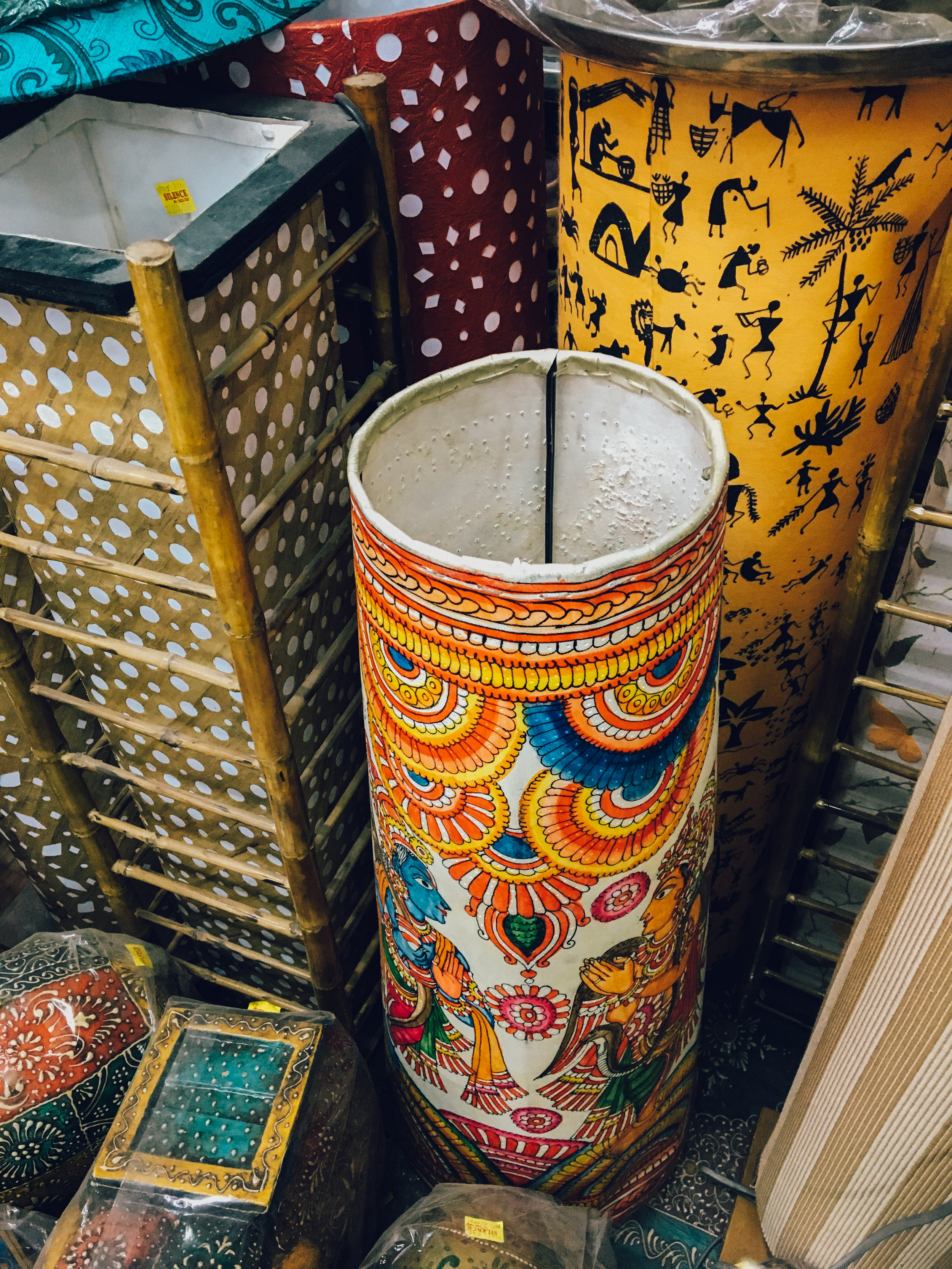  I wanted to buy this lamp so badly! It is painted in the Madhubani style, and completely handmade!&nbsp; 