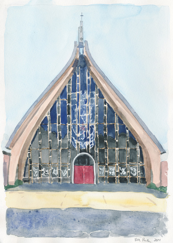 Kirkwood United Methodist Church. Watercolor on paper, 2014. 