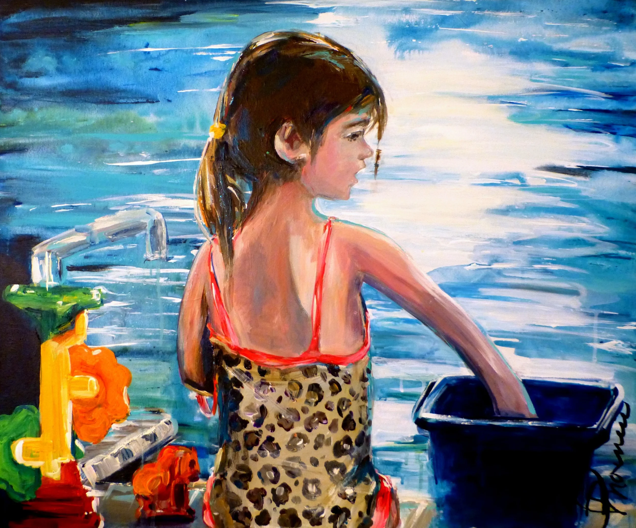 "Zoe" acrylic on canvas 25"x29" 2015, (collection of Wolf) http://robbwolf.com/