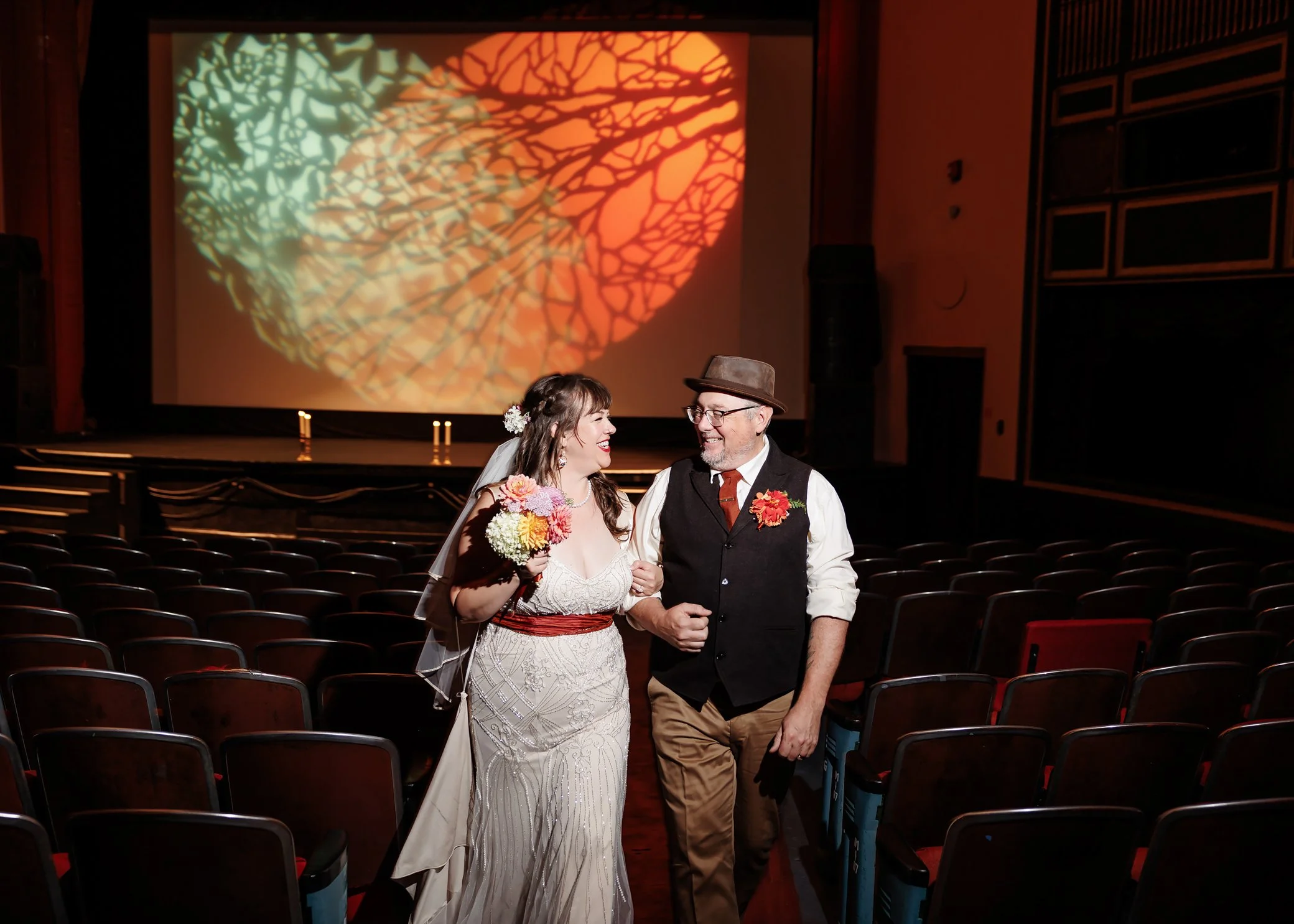 Bride and Groom Portraits at Capitol Theater, Olympia WA ~ Kaylene and Peter