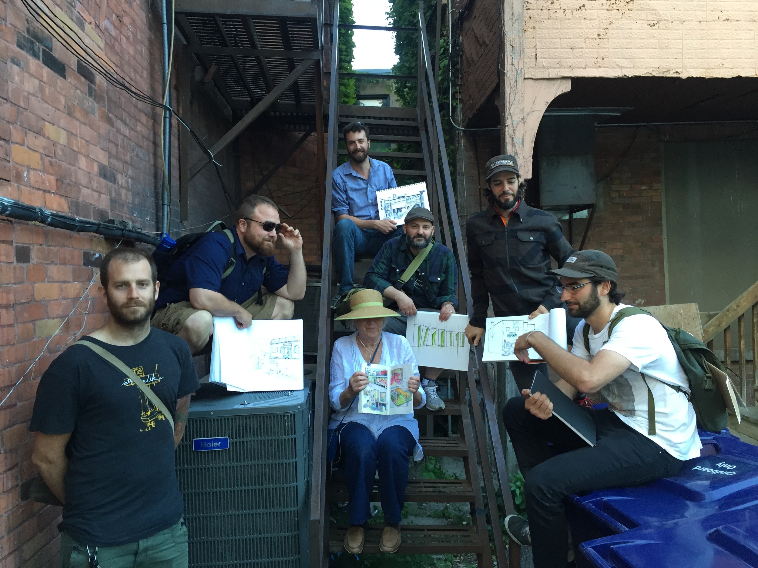 (After our first sketching session behind Elgin. Photo by Liam Mooney ) 