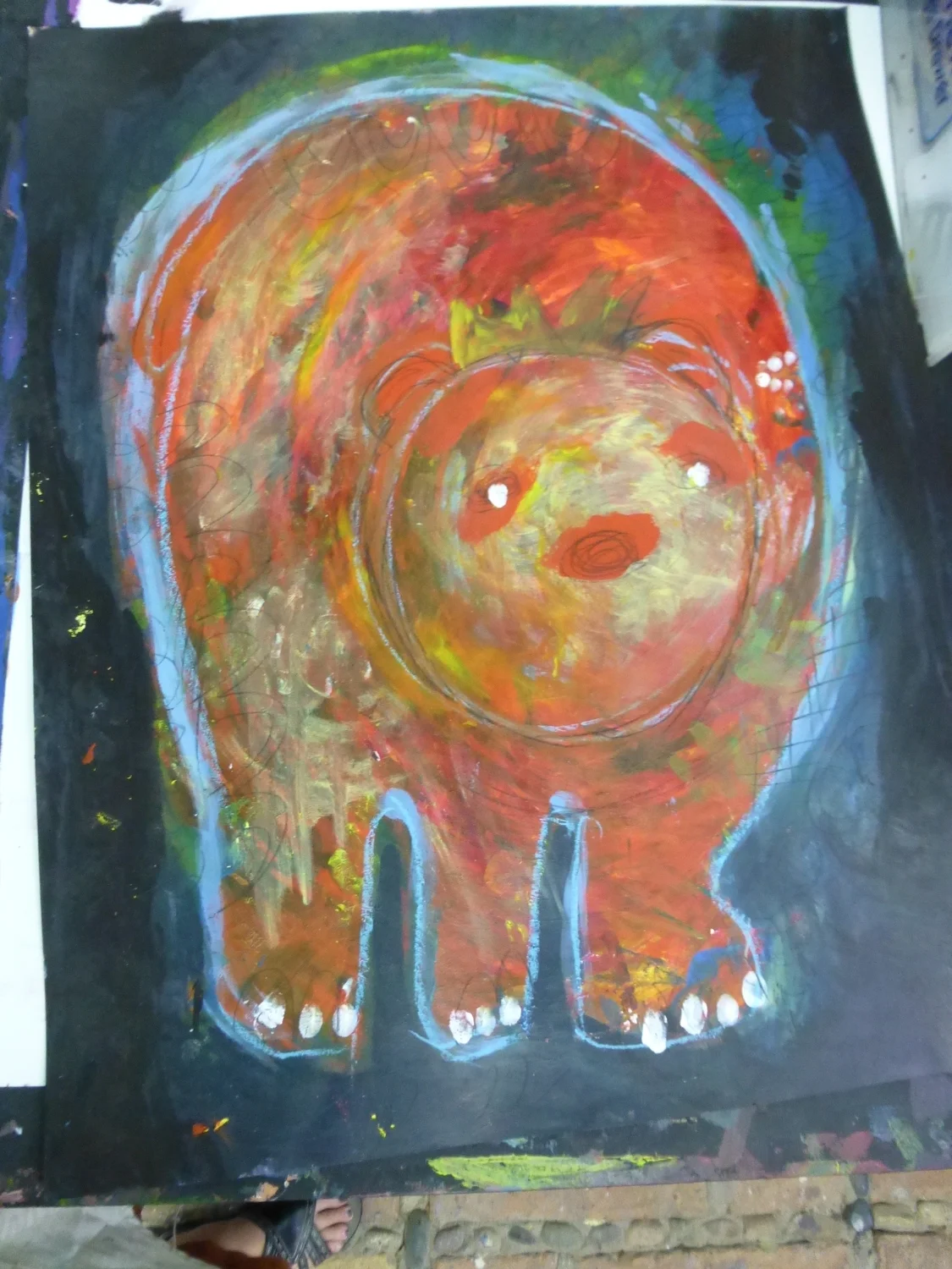 "Bear King" acrylic by Steffanie Lorig | http://steffanielorig.com
