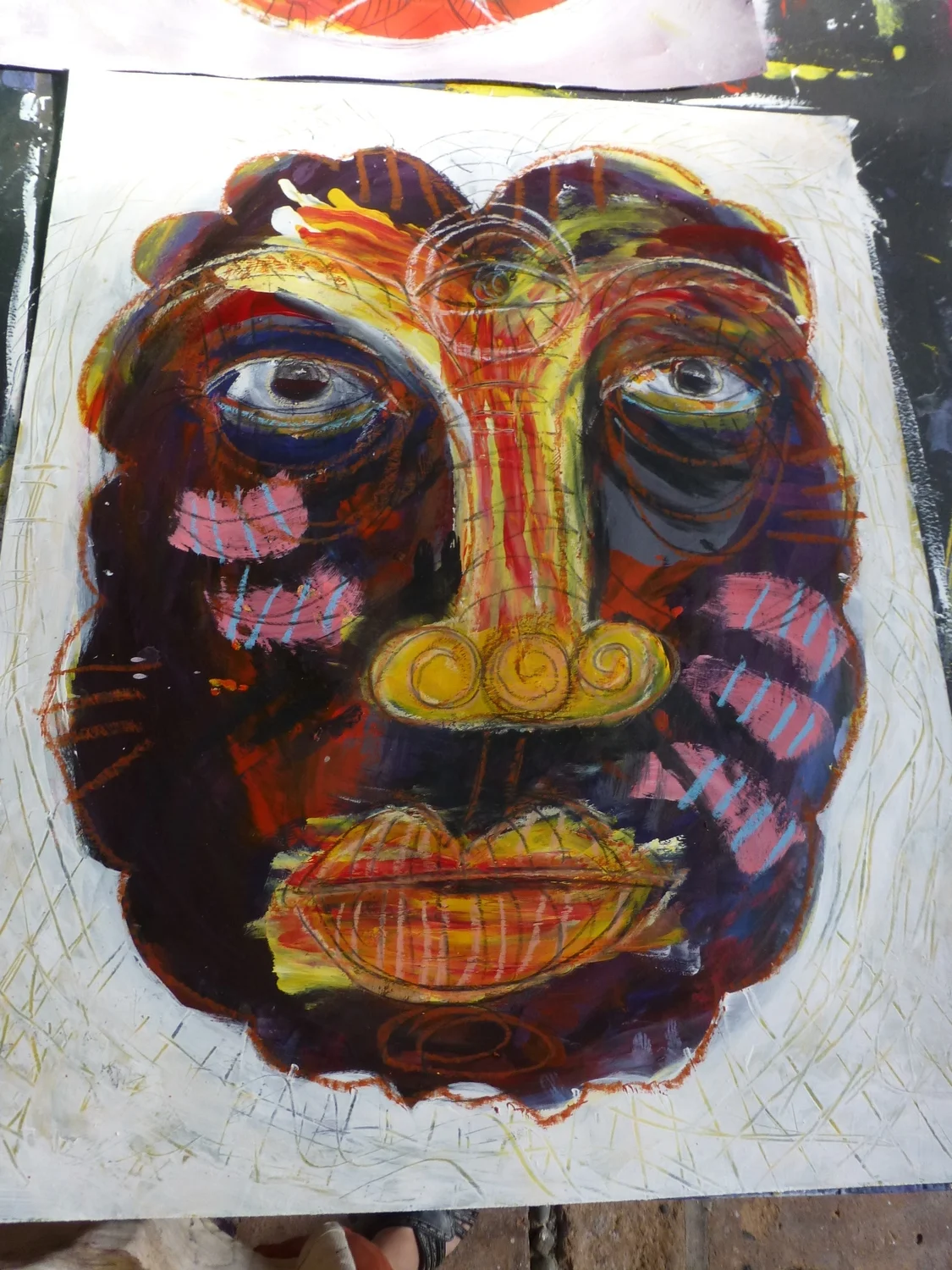 "Muchacho" acrylic by Steffanie Lorig | http://steffanielorig.com