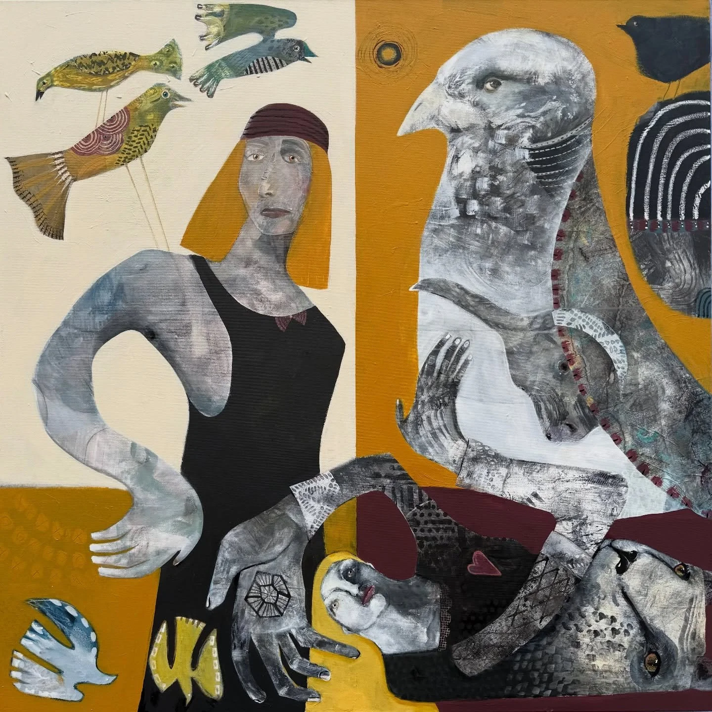 &ldquo;Gift of the Untamed Spirit&rdquo;
48x48&rdquo;
Coming in the new year to @grayskygallery for my next show! This one focuses on animals and their impact on us. 

As I was painting this, the women appeared first. Perhaps because I had been remem