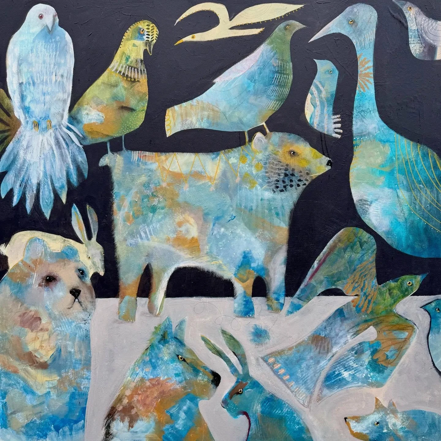 &ldquo;Watching Heartbeats Go By&rdquo;
January 2026, Mixed Media
36 x 36 x 1.5 in
Showing at Gray Sky Gallery starting January 8th in Pioneer Square. 

My favorite thing to do when I&rsquo;m hiking is to find a quiet spot that overlooks a valley and