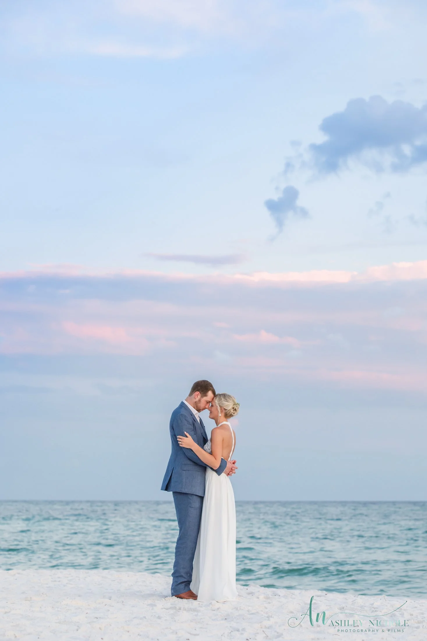 intimate wedding on 30A at sunset