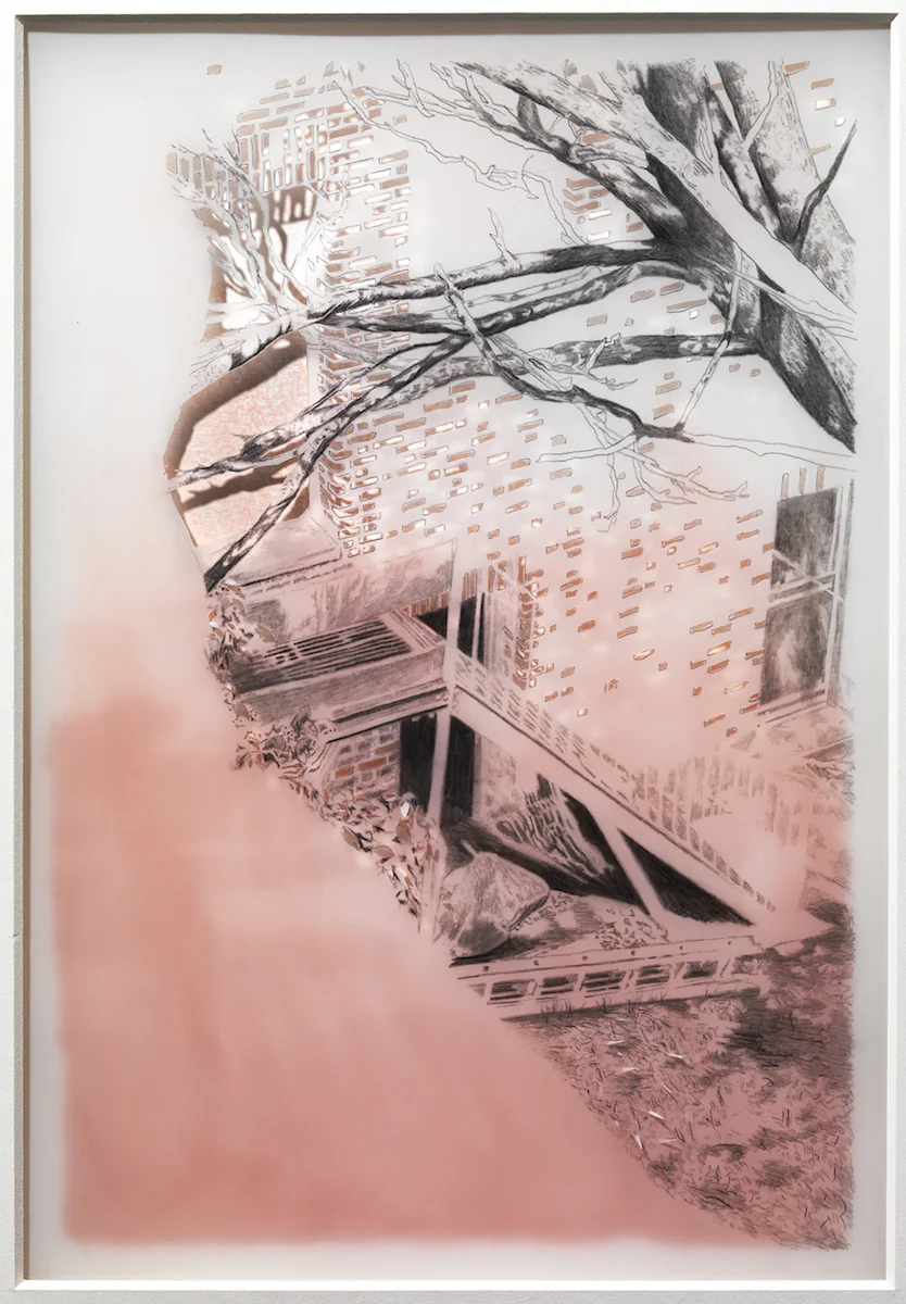   Ladder in Grass  pencil and gouache on paper 10.5 x 7.5 in. 2010 